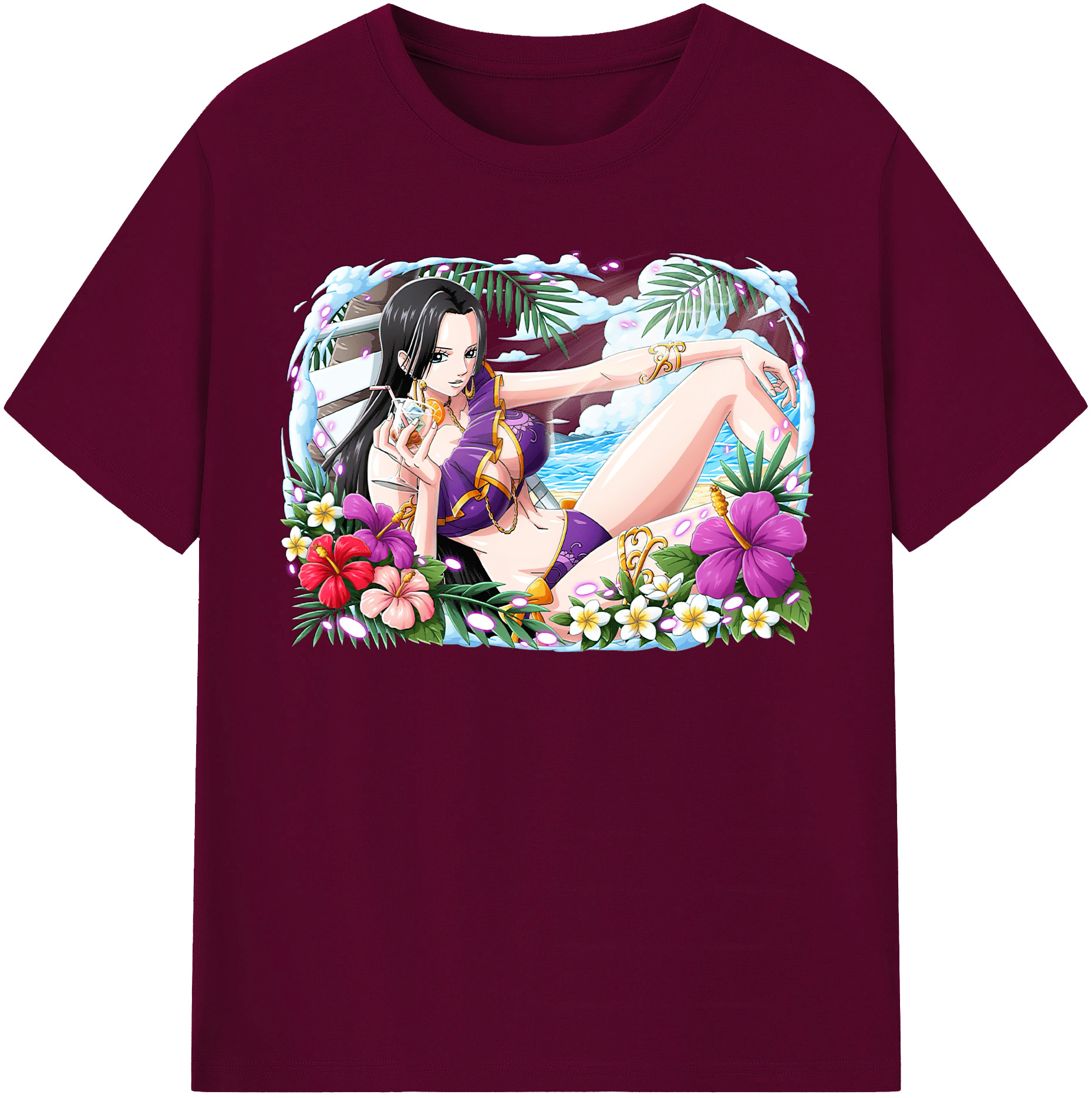 ワンピース ボア・ハンコック ONE PIECE Boa·Hancock レディースカジュアルプリントTシャツ（綿100％）